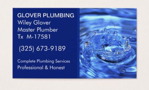 Glover Plumbing 124 Alexandra Dr, Tuscola Texas 79562