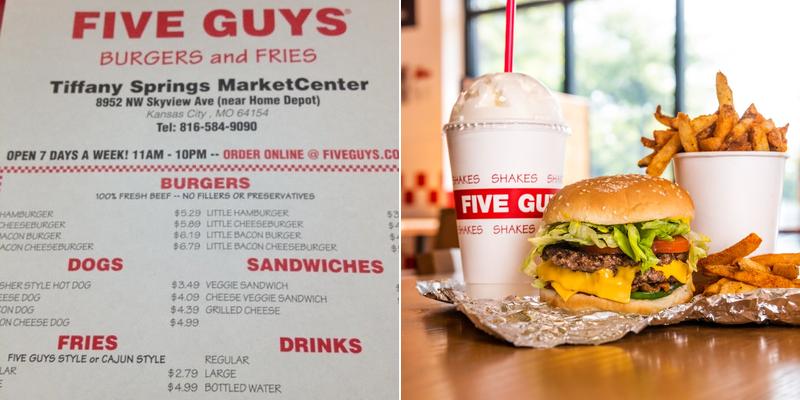 Five Guys Menu
