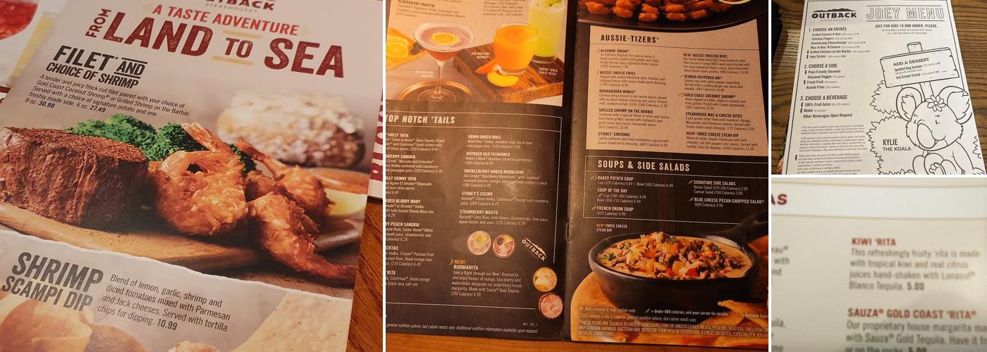Outback Steakhouse Menu