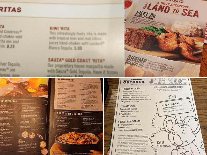 Outback Steakhouse Menu