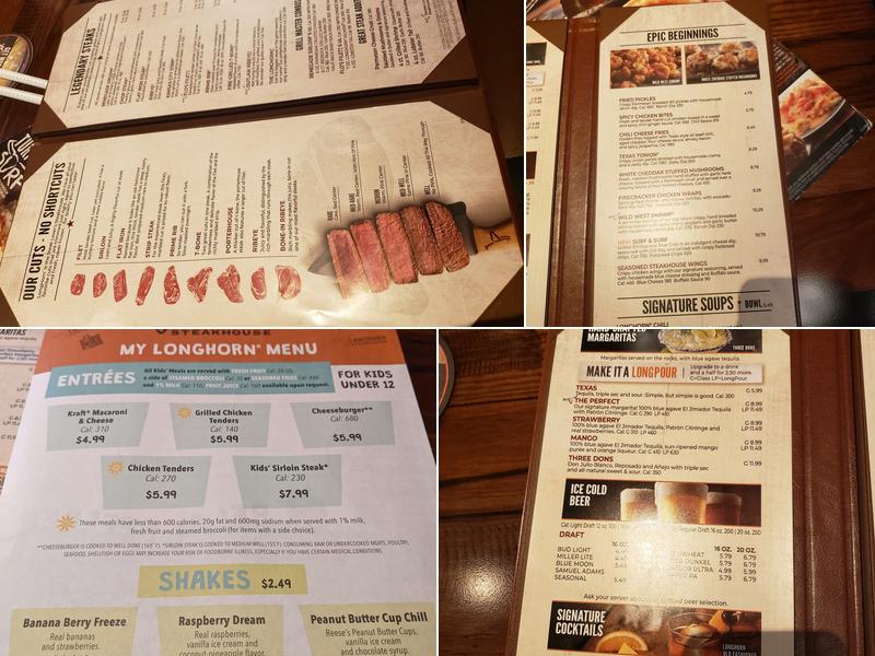 LongHorn Steakhouse Menu