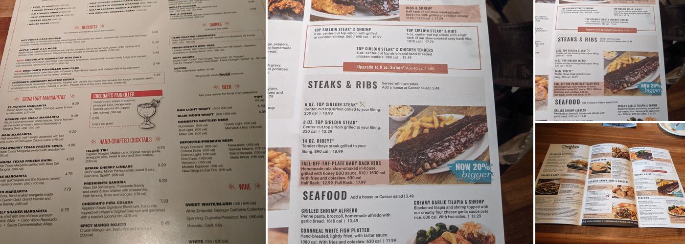 Cheddar's Scratch Kitchen Menu