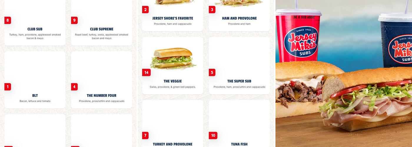 Jersey Mike's Subs Menu