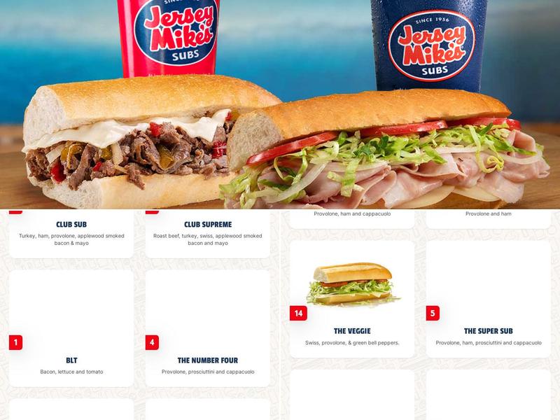 Jersey Mike's Subs Menu