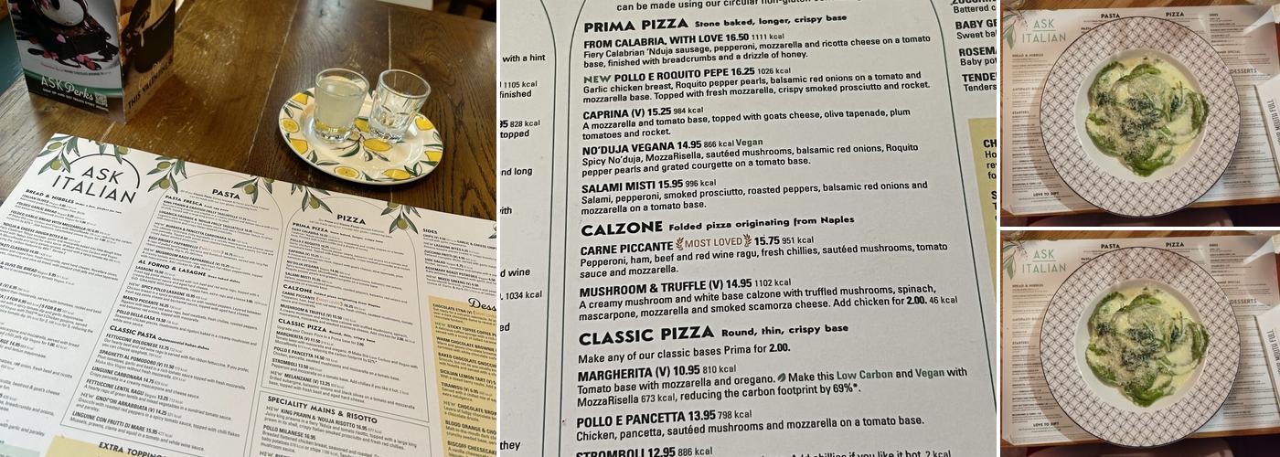 ASK Italian Menu