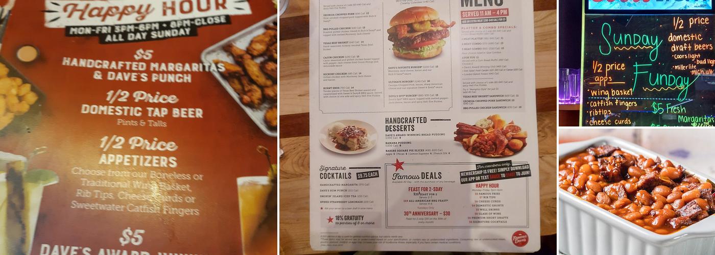 Famous Dave's Bar-B-Que Menu