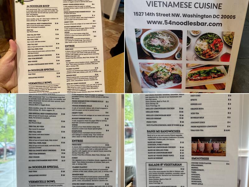 54 Noodles Bar - Asian Cuisines Menu