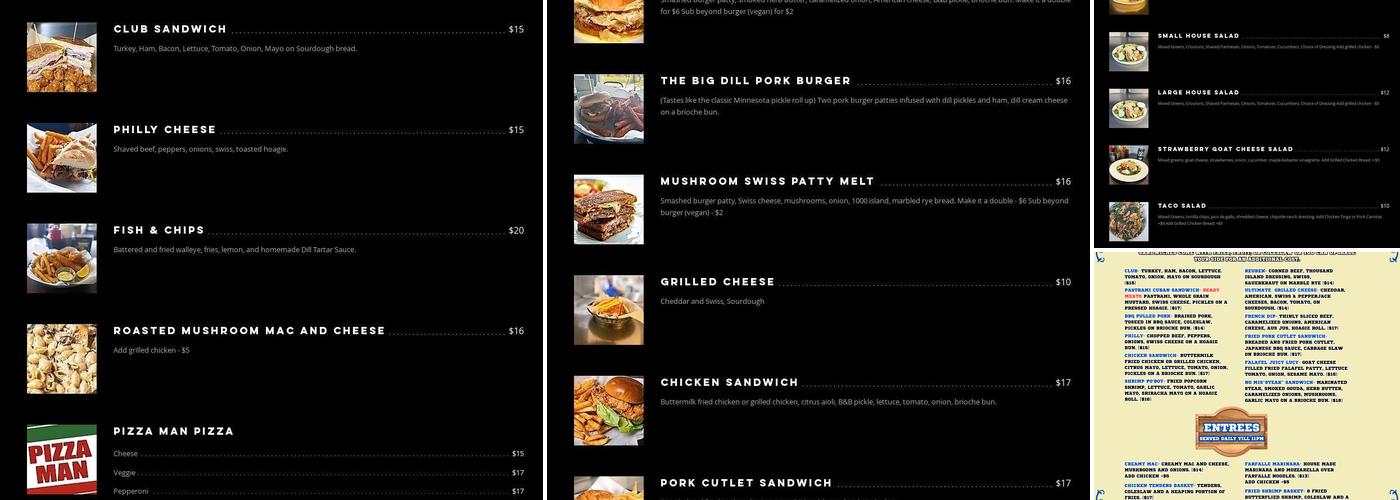 The Dive Sports Bar and Grill Menu