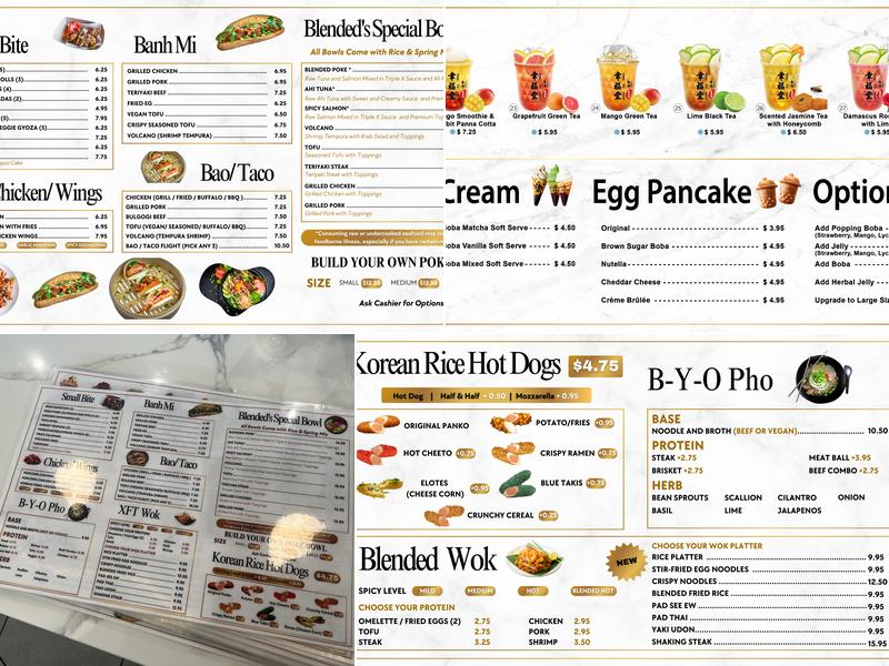 Blended Bistro & Boba The Loop Menu