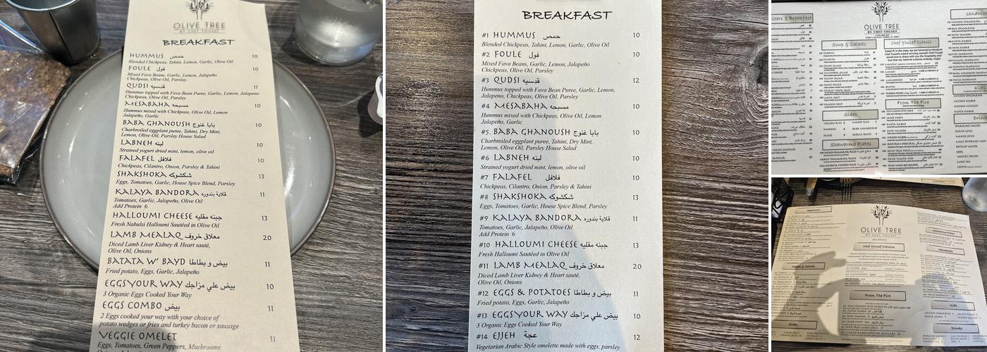 Olive Tree by Chef Yousef Menu