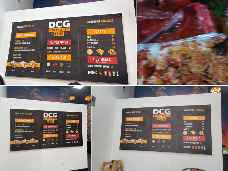 DCG - District Chicken and Gyro Menu