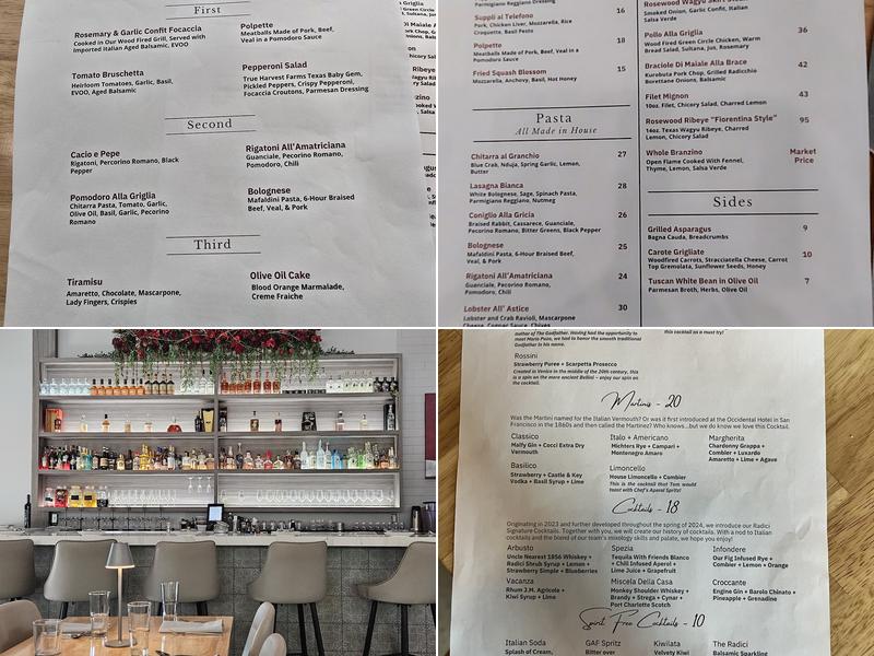 Radici Wood Fired Grill Menu