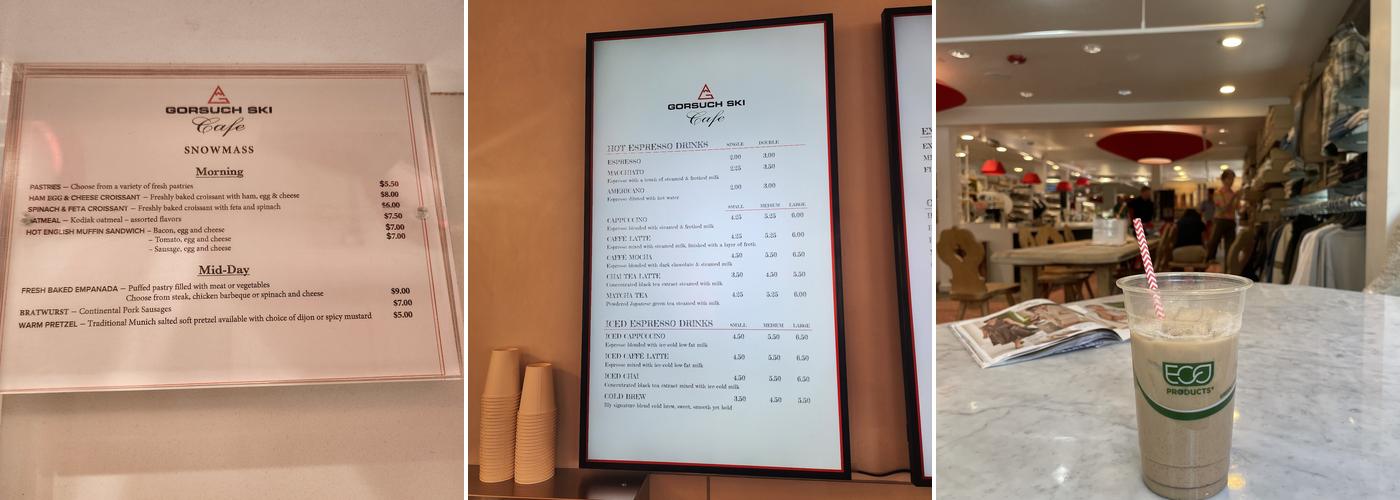 Gorsuch Ski Cafe Menu