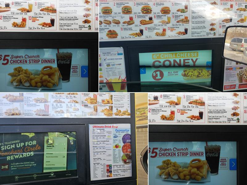 Sonic Drive-In Menu