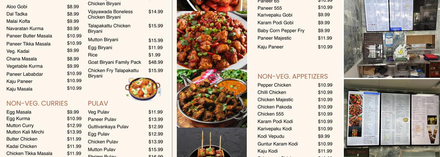 Varahi Indian Kitchen Menu