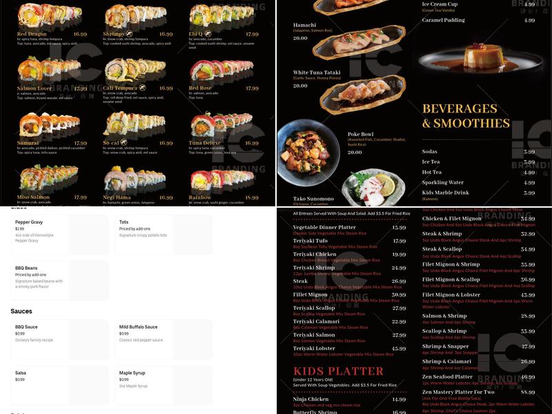 Zen hibachi Sushi&bar Menu