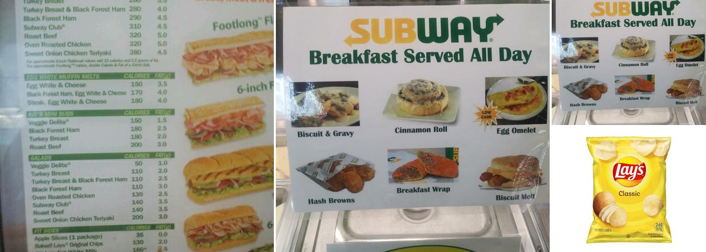 Subway Menu