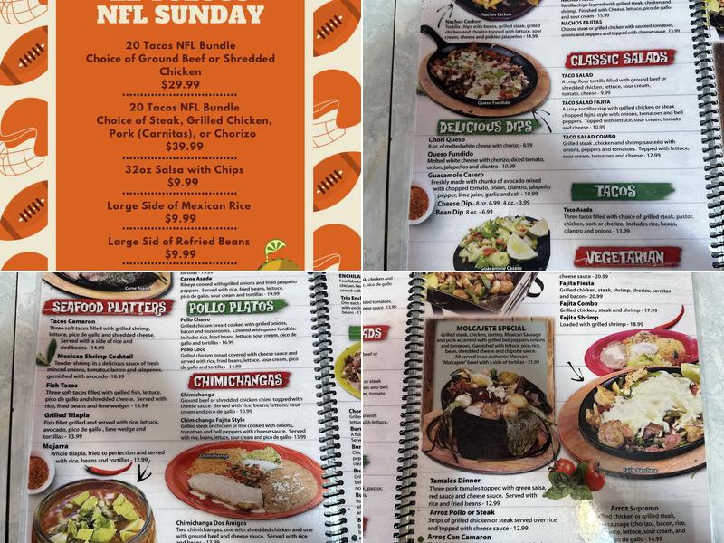 LA BAHIA MEXICAN RESTAURANT Menu