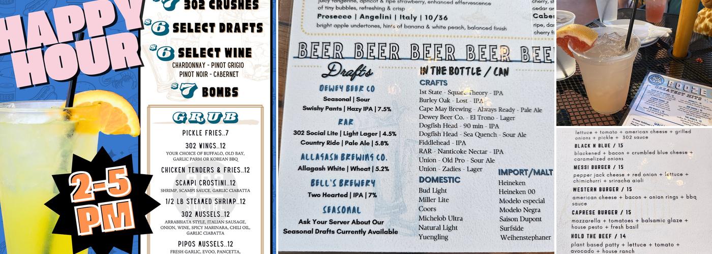 302 Social Eatery and Barroom Menu