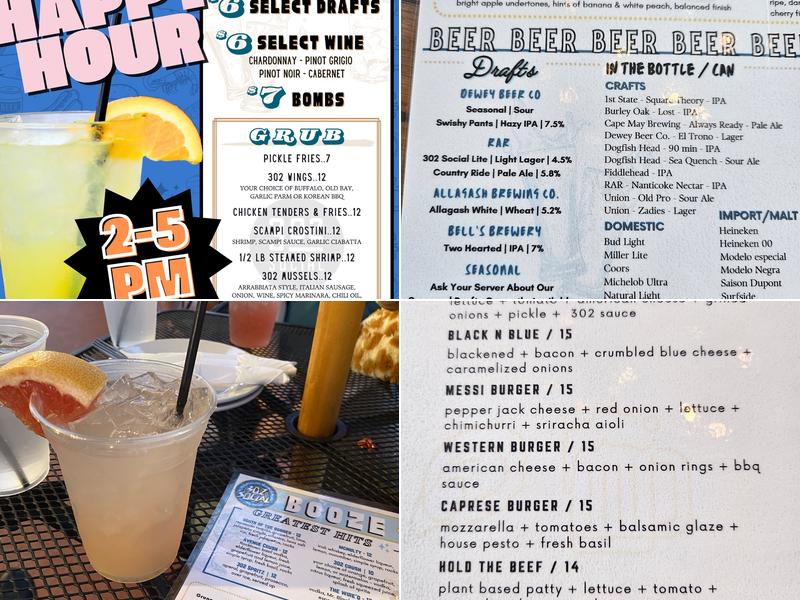 302 Social Eatery and Barroom Menu