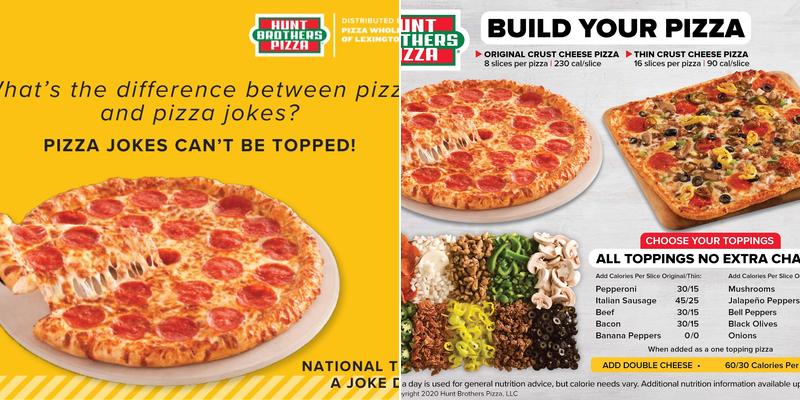 Hunt Brothers Pizza Menu