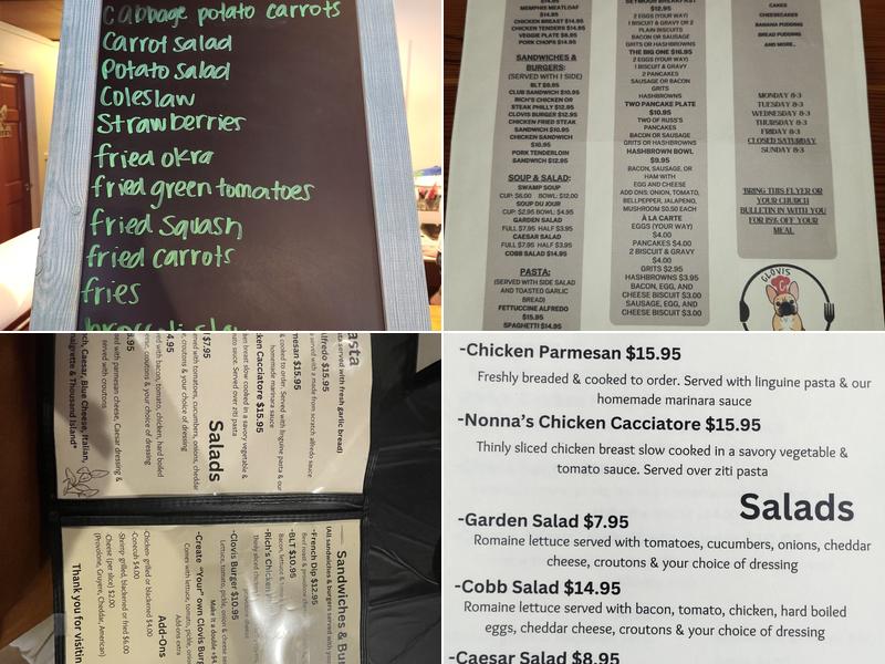 Clovis Cafe Menu