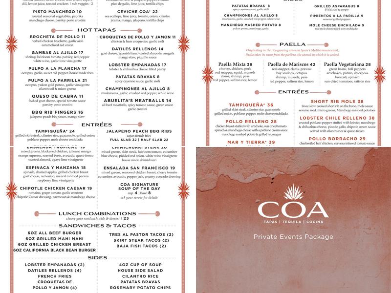 Coa Menu