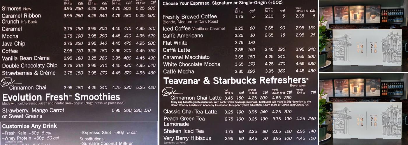 Starbucks Menu