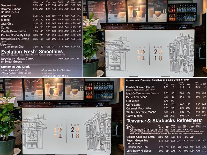 Starbucks Menu