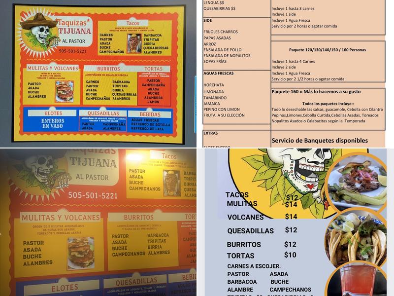 Taquizas Tijuana Menu