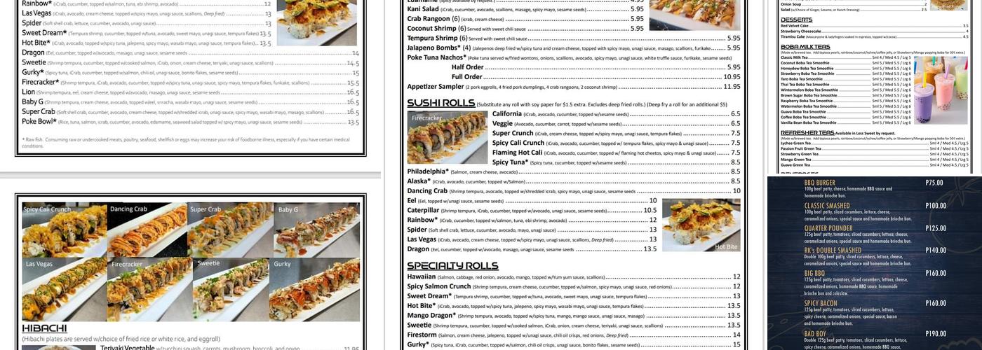 Pearl's Kitchen Menu