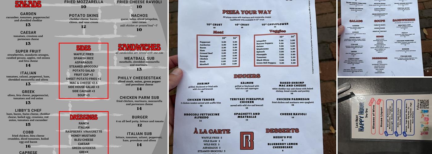 Brick Road Menu
