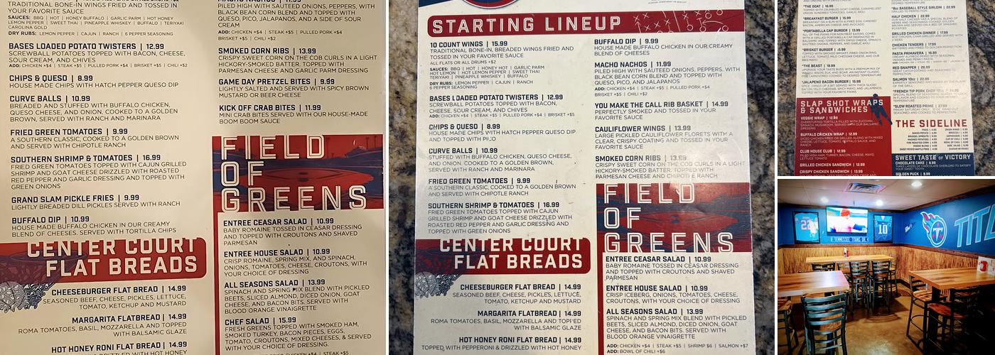 All Seasons Sports Grill Menu