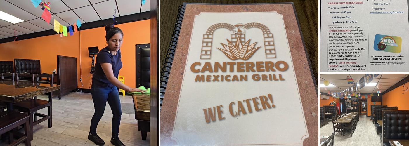 Canterero Mexican Grille Menu