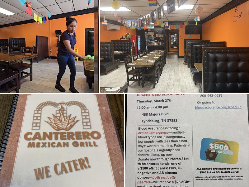 Canterero Mexican Grille Menu