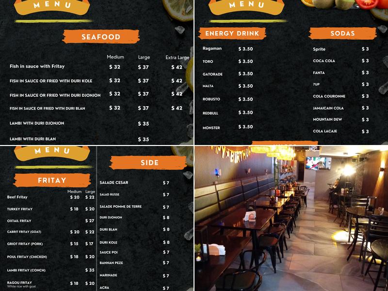 Savana Caribbean Cuisine Menu