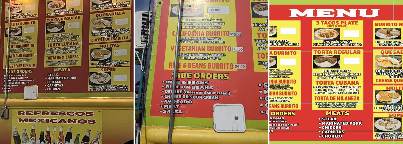 Pacheco’s Taqueria Menu