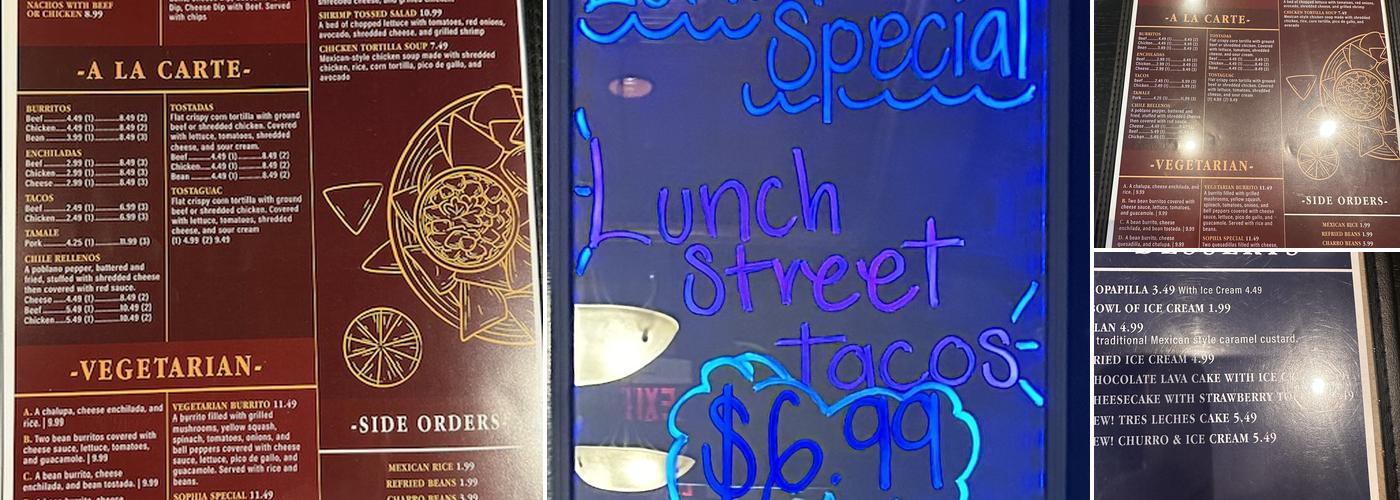 La Huerta Grill Menu