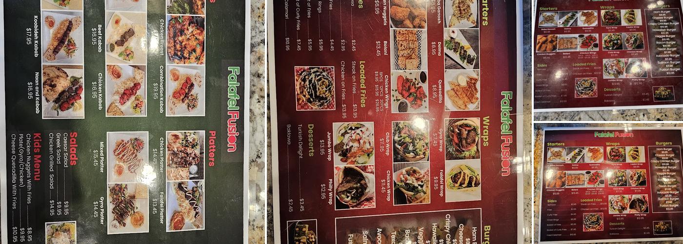 Falafel Fusion Menu