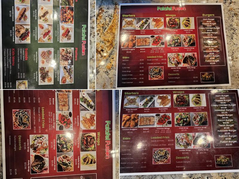 Falafel Fusion Menu