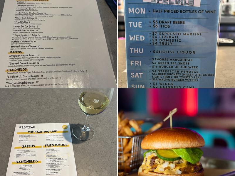 Streetcar Bar + Bites Menu