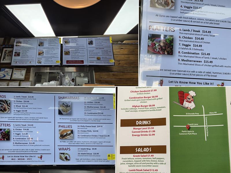 Park’s Gyro and Shawarma Grill Menu