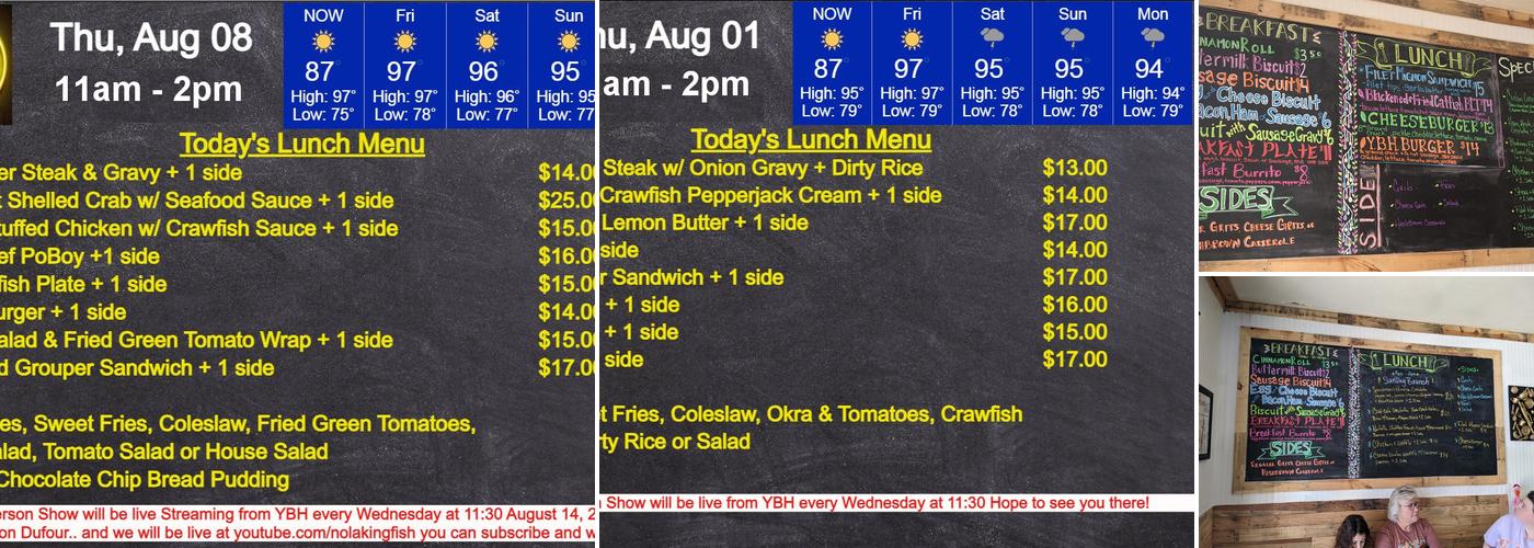 Yellow Brick House Menu