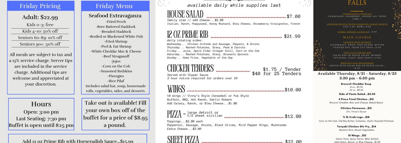 Vinny's of Newton Falls Menu