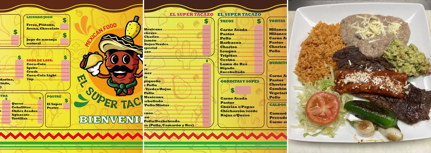 El súper tacazo Menu