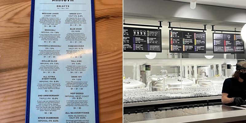 Other Half Taproom Menu