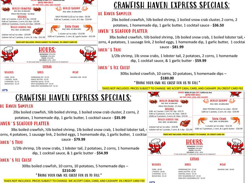 CrawfishHavenExpress Menu