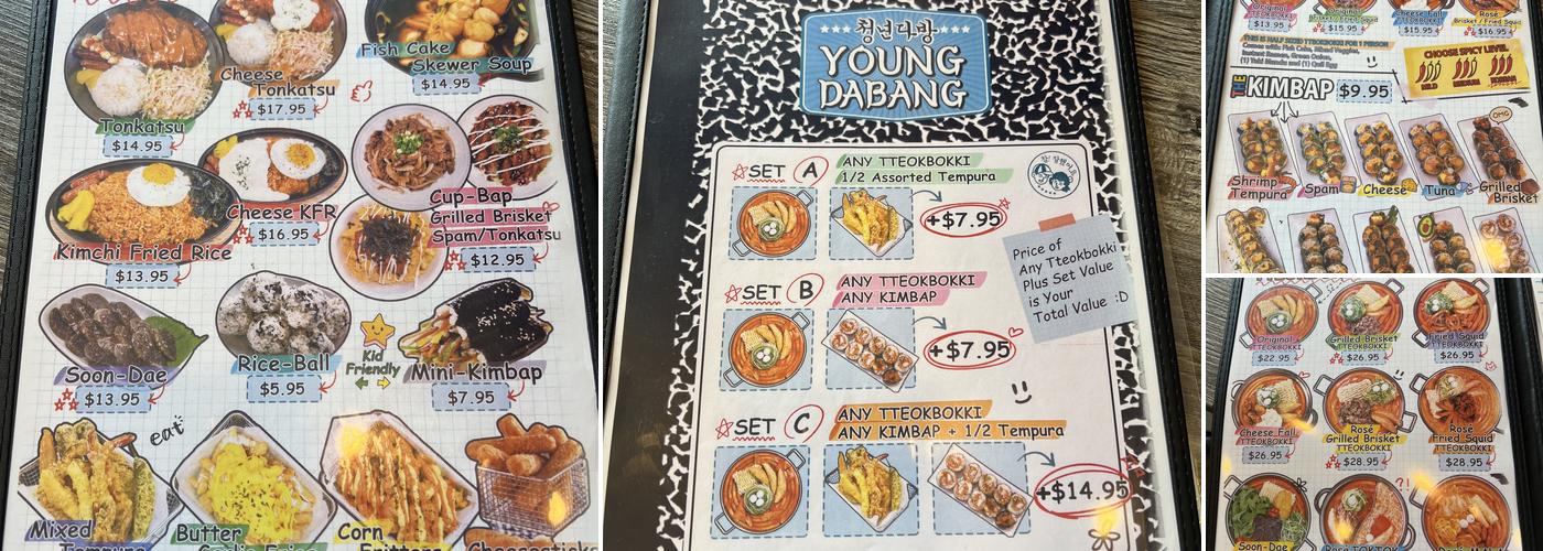 Youngdabang Menu