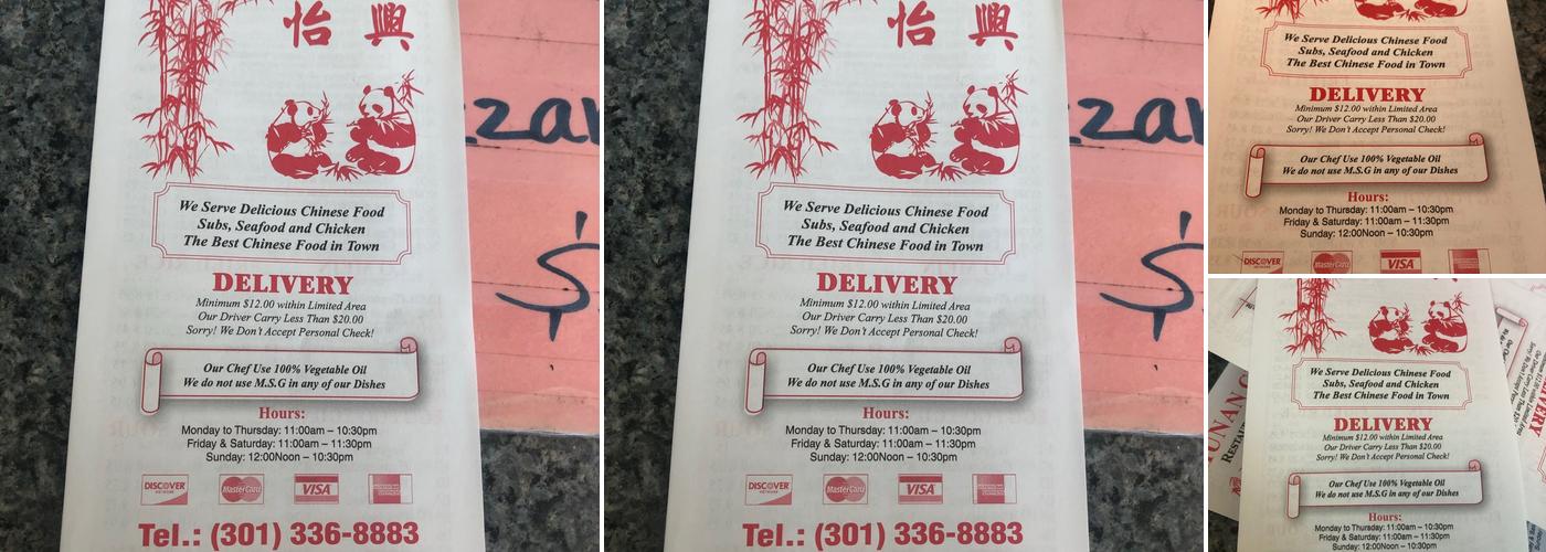 Hunan China Menu