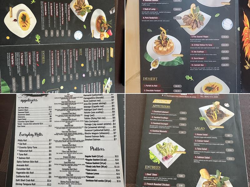 Sunflower Cuisine Menu